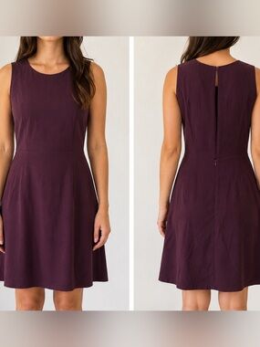 Wilfred 100% Silk Plum Mini Dress Size 4 Sleeveless Peep Open Back